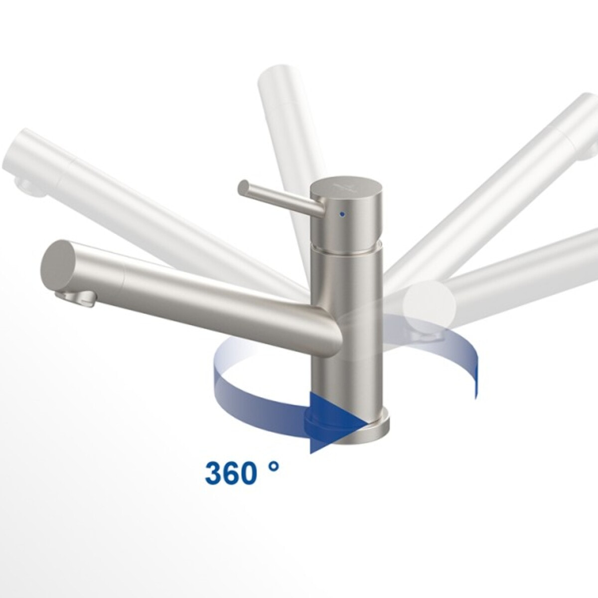 Robinet cuisine rabattable Como window acier massif