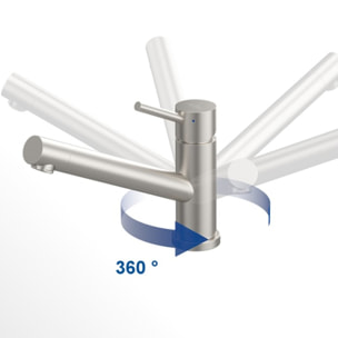 Robinet cuisine rabattable Como window acier massif