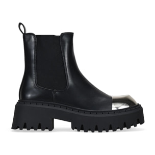 Botas chelsea negras con puntera metálica