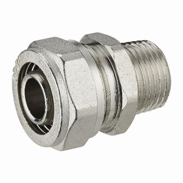 Raccord droit à compression pour tube multicouche NOYON & THIEBAULT - Ø 20 mm à visser mâle M1/2' (15x21) - 3900-1520L1