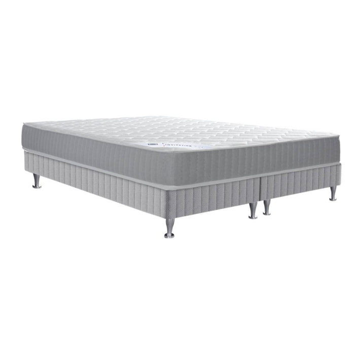 Ensemble matelas H23 ressort ensachés, ferme, 2 sommiers