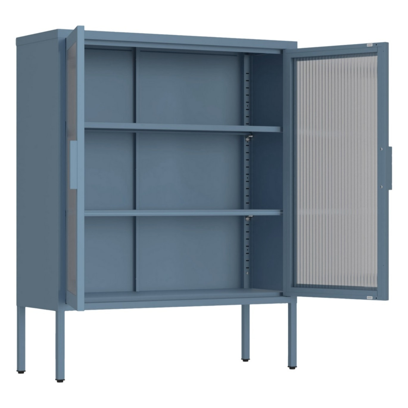 Vetrina in metallo 2 ante con ripiani 80x38x100h cm blu - Pop