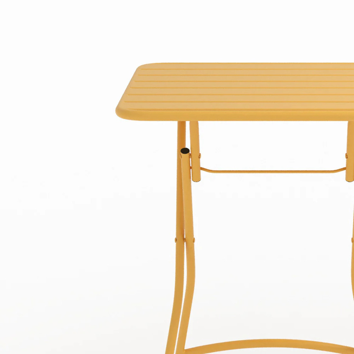 Table de jardin pliante en métal jaune beurre 2 personnes - Yumi