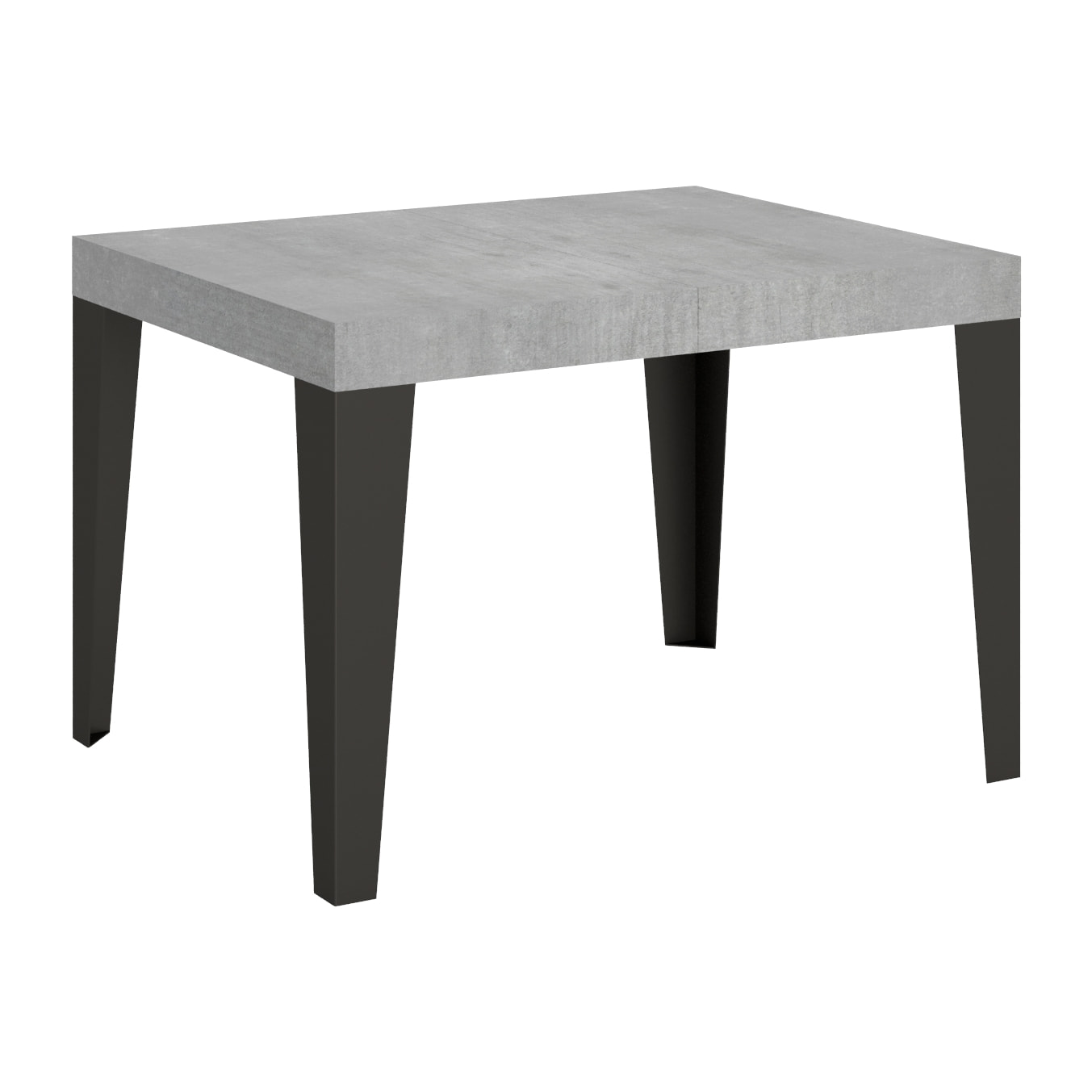 Table extensible 80x120/204 cm Flame Gris Béton cadre Anthracite