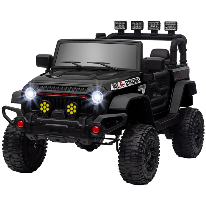 Voiture 4x4 électrique enfant 2 moteurs 12V 3 vitesses télécommande noir