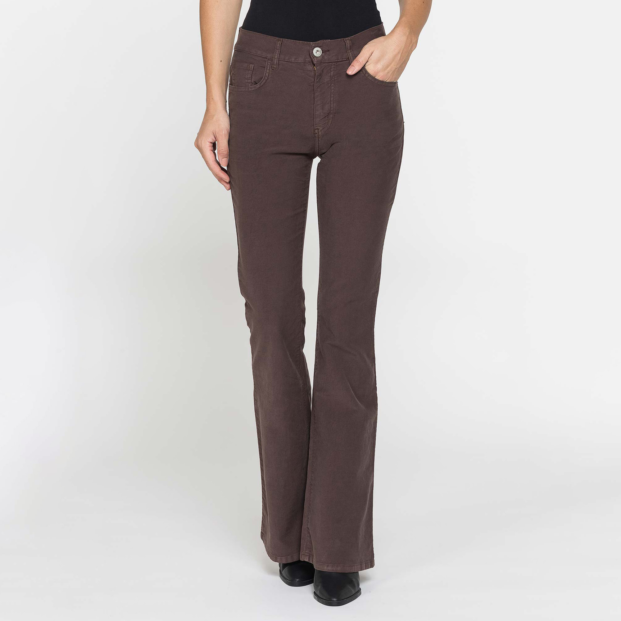 PANTALONE A ZAMPA STILE WESTERN IN MOLESKIN STRETCH 10oz