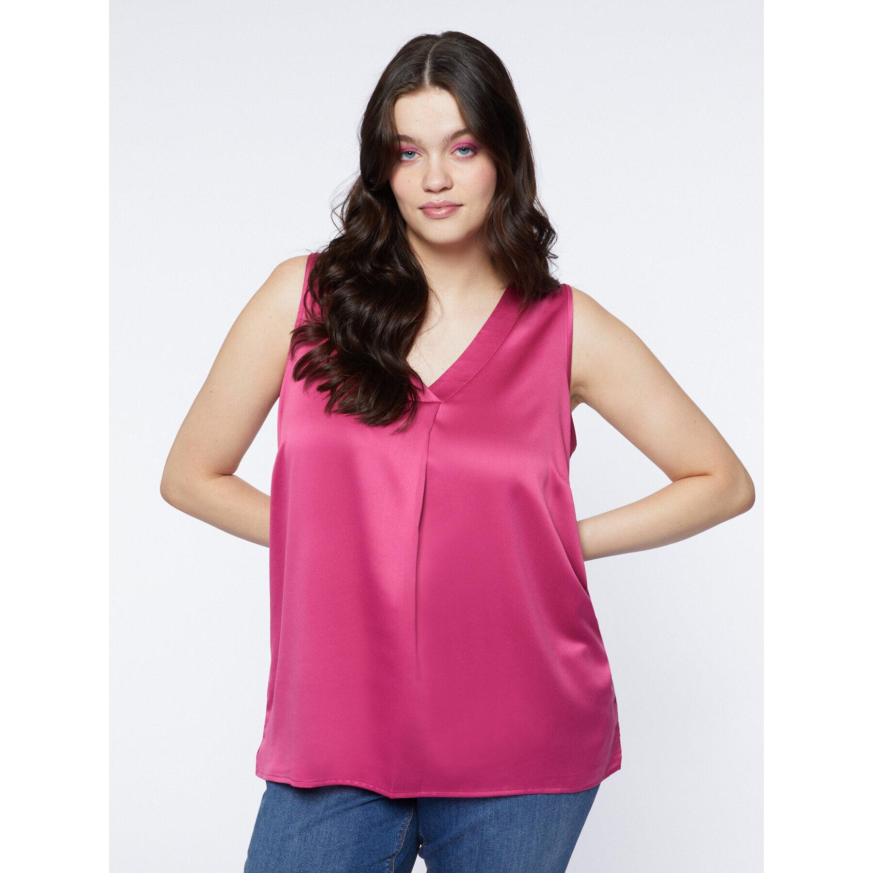 Fiorella Rubino - Top con pliegue delantero - Fuchsia