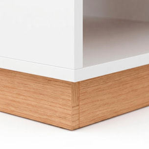 Tavolino Soggiorno Living Moderno Da Caffè Ripiano Porta Riviste Vano Giorno Multiuso Arredo Elegante Funzionale 100 x 45.5 x 60 Cm Bianco E Rovere