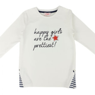 TSHIRT ML LATTE E INSERTI RIGHATY HAPPY GIRLS