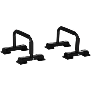 Barras Paralelas Calistenia de Acero Barras Paralelas con Alfombra Antideslizante y Empuñaduras Acolchadas para Entrenamiento de Fitness en Gimnasio Hogar 36x25x20 cm Negro