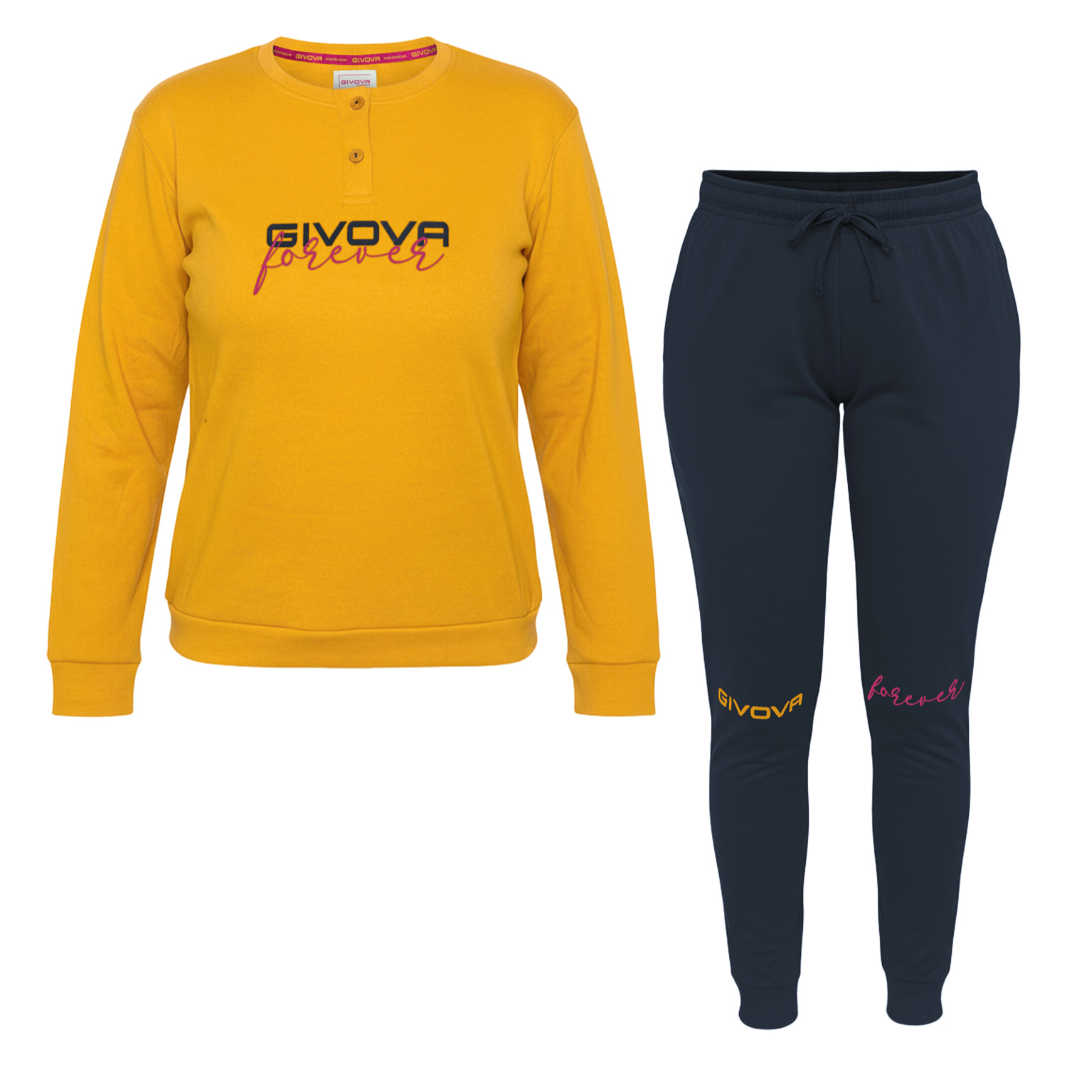 Pigiama Lungo Donna GIVOVA Caldo Cotone Interlock