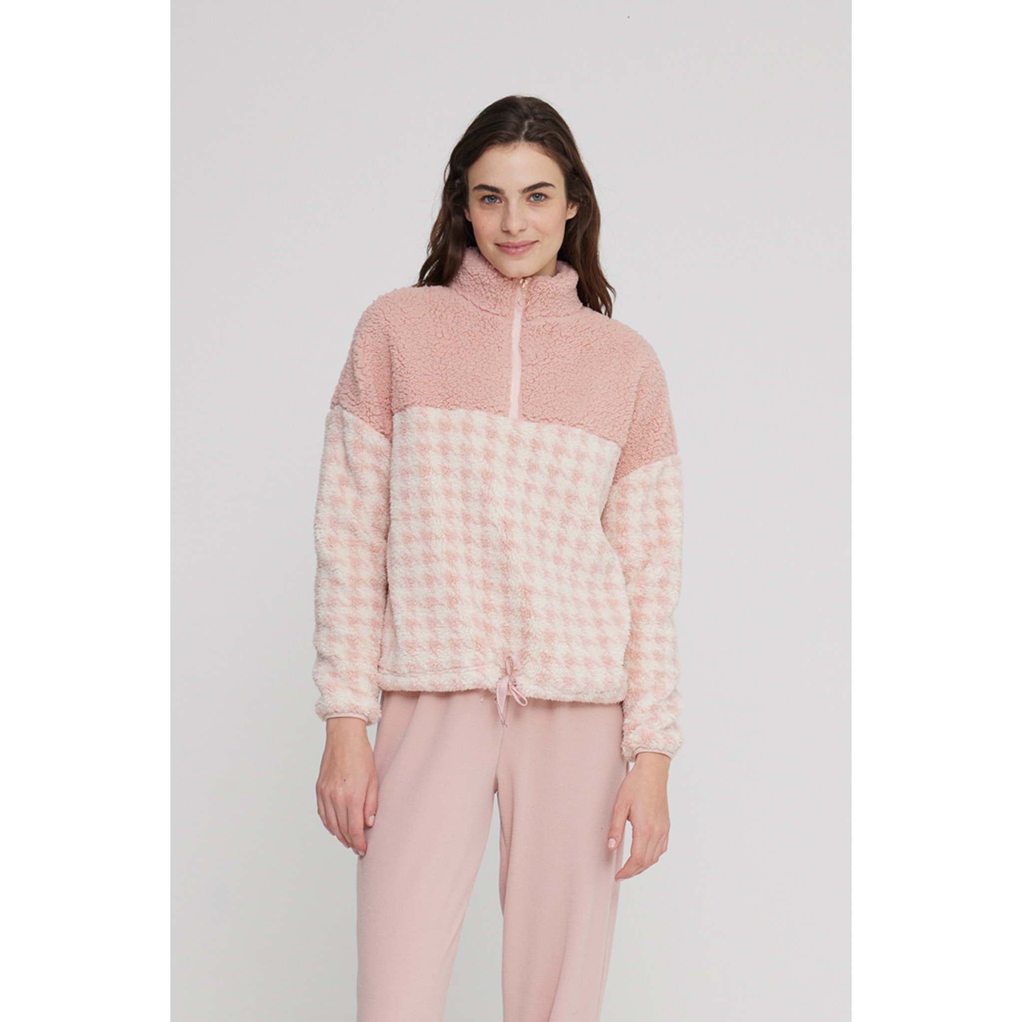 Pigiama donna pullina in eco pelliccia con zip Noidinotte
