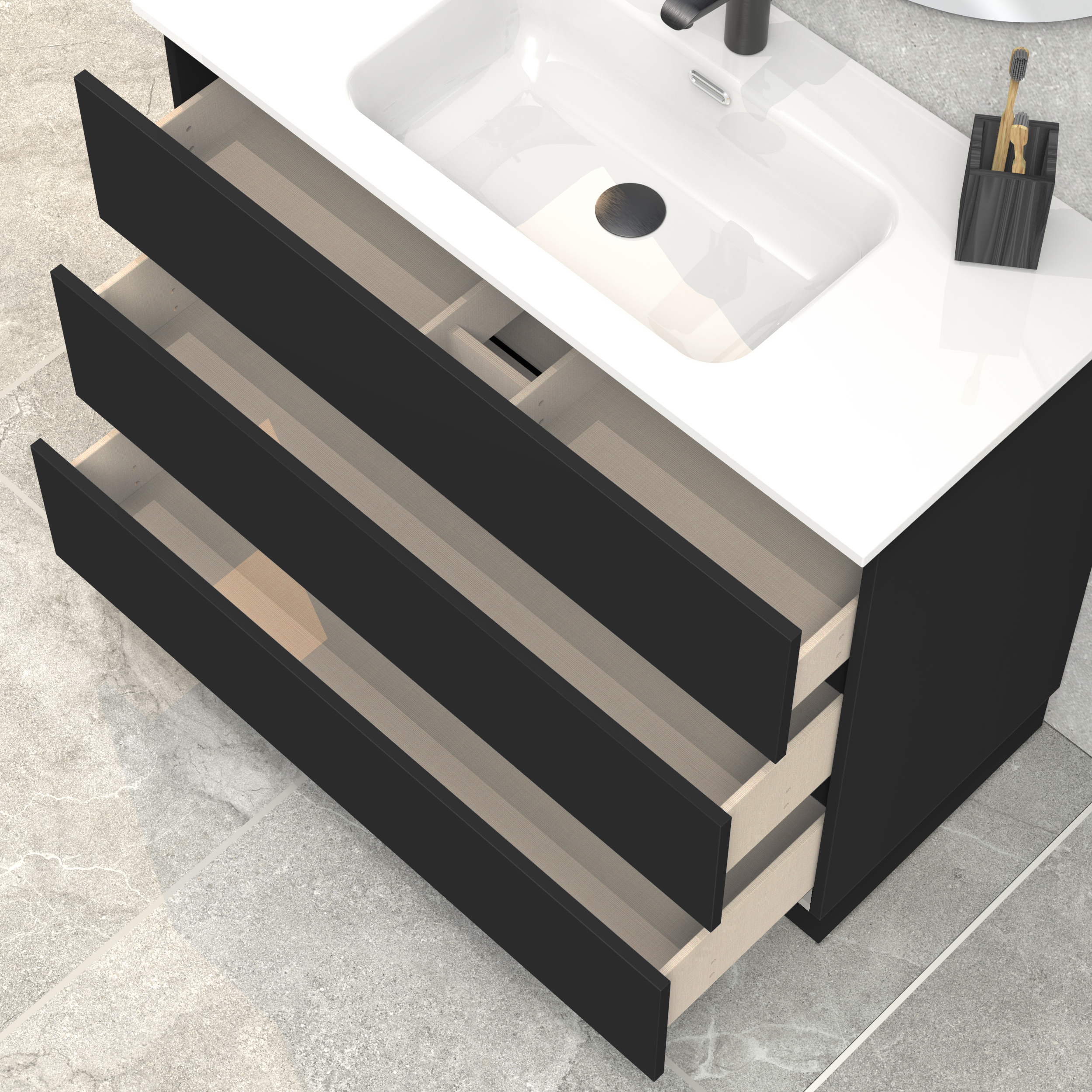 Ensemble de salle de bain IRONA 3C, 100cm, comprend lavabo et miroir