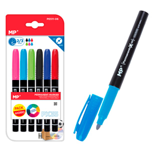 MARCADOR PERMANENTE 6 Uds. PACK AHORRO