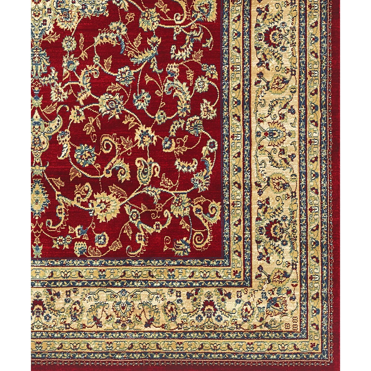 Tappeto Stile Persiano Disegno Medaglione rosso