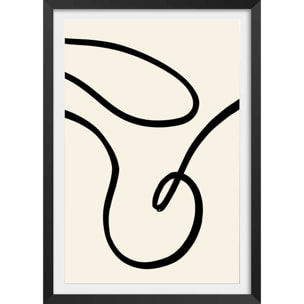 Affiche line art bold I Affiche + cadre en bois - Noir