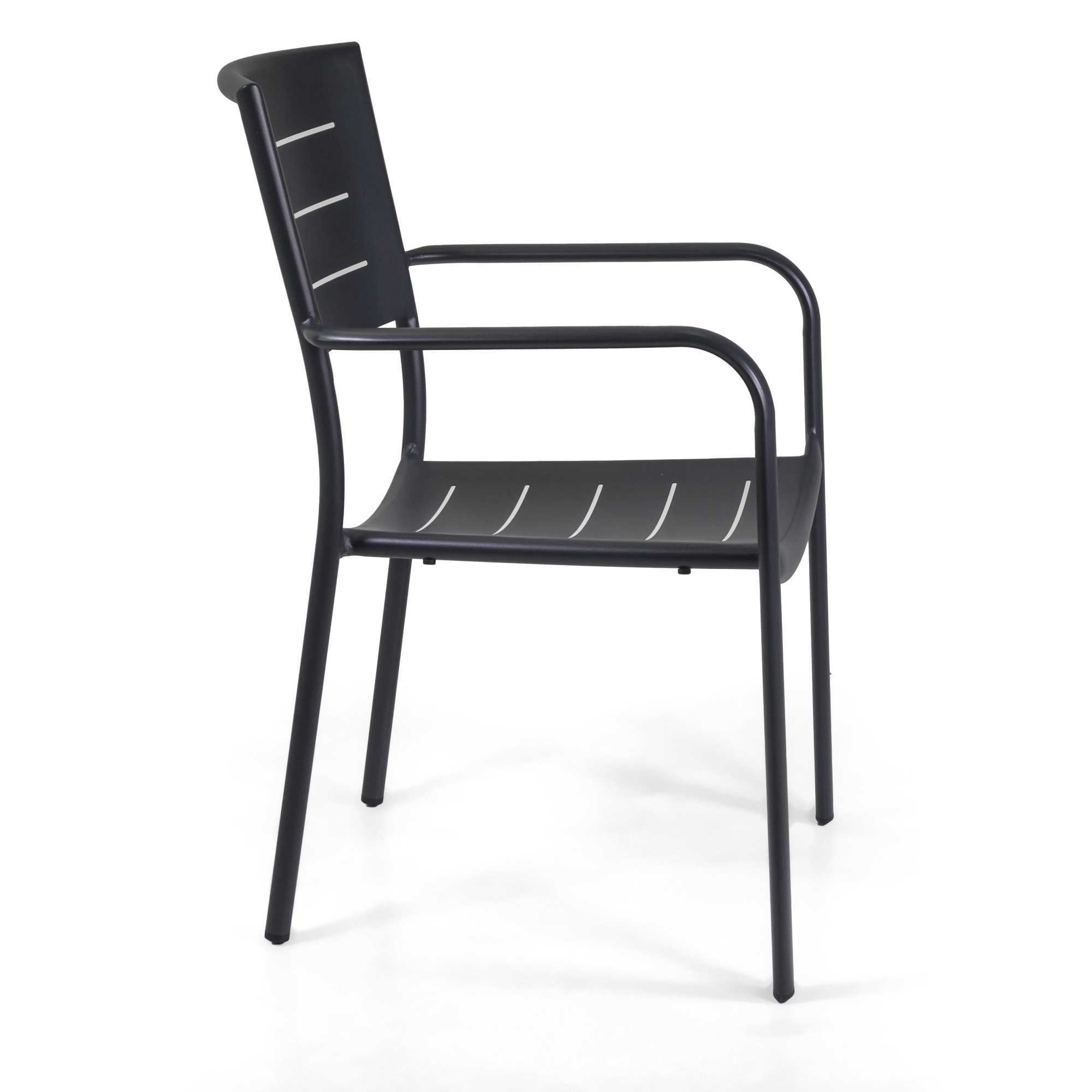 Poltrona Vacchetti Delta in alluminio antracite cm55,5x59,5h85