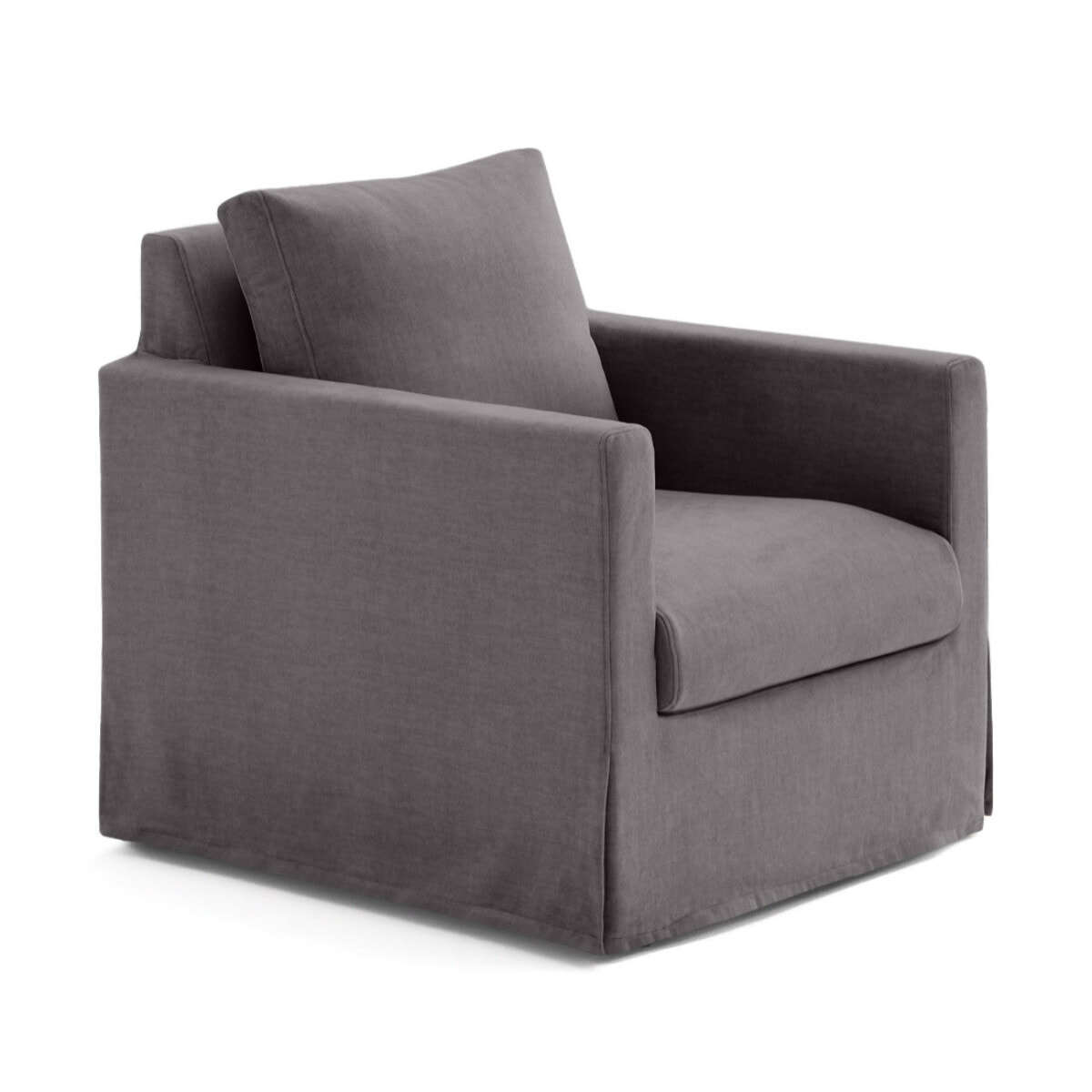 Serena - fauteuil déhoussable en velours - Gris