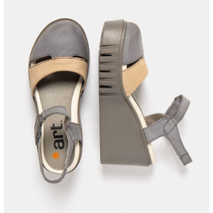 Sandalia de cuña 2083 NOBUCK DENIM-CREAM/ CATANIA color Denim-cream