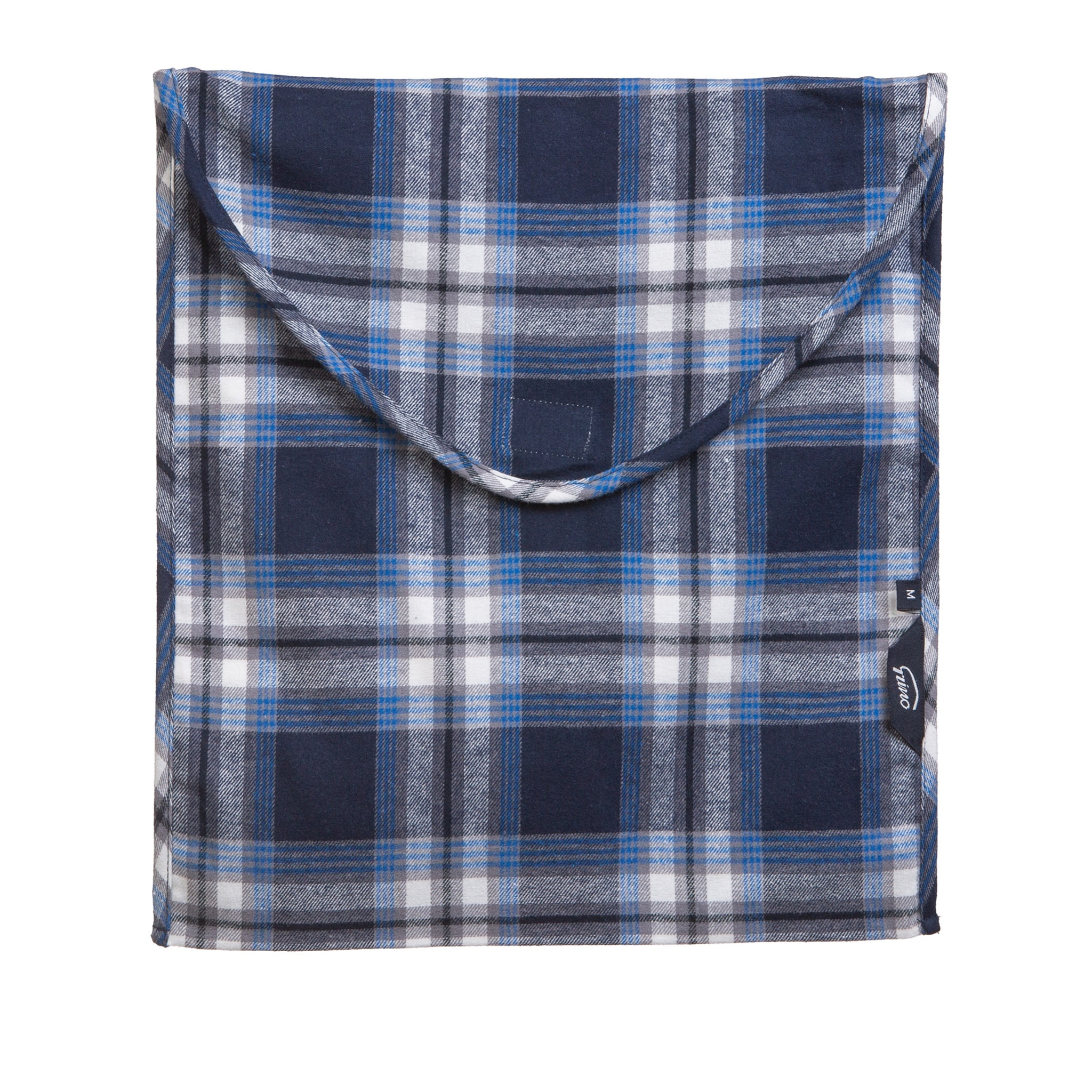 PIGIAMA DONNA flanella invernale quadro bianco e blu