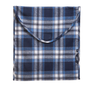 PIGIAMA DONNA flanella invernale quadro bianco e blu