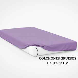 Icehome - Sábana bajera lisa - 100% Microfibra - Violeta