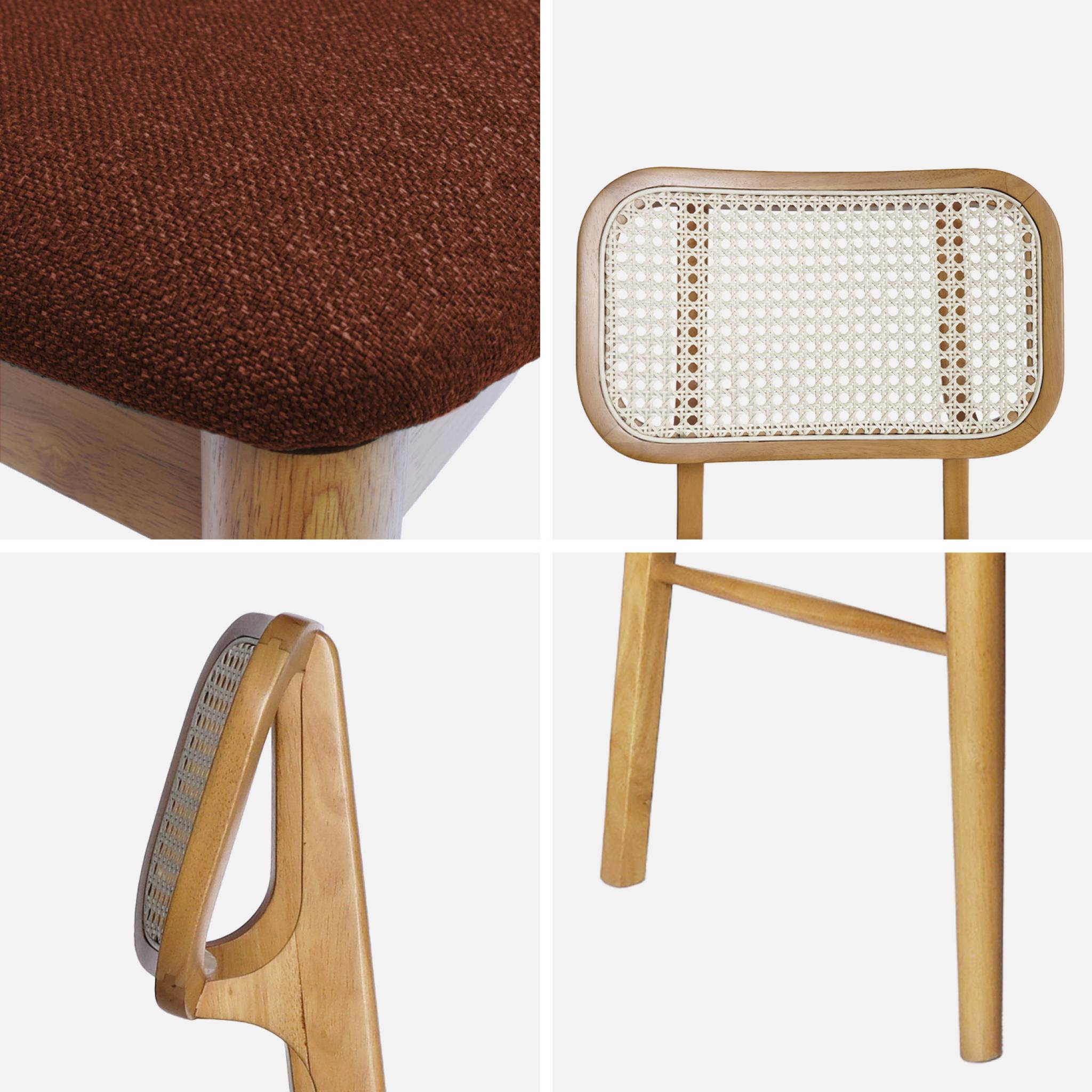 Chaise bohème bois d'hévéa et cannage (lot de 2) MANI