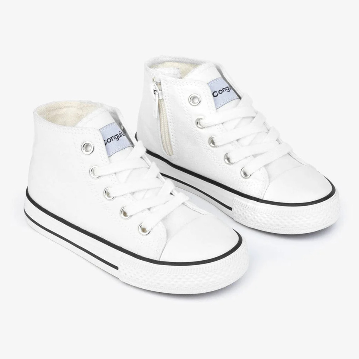 Zapatillas altas básicas unisex de lona blancas
