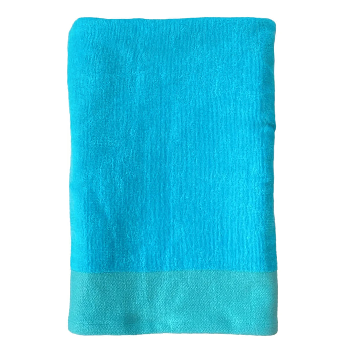 Serviette de bain éponge velours unie Shady Turquoise 90x160 370g/m²