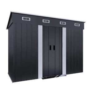 Abri de jardin métal monopente "Denver" - 3,32 m² - Gris