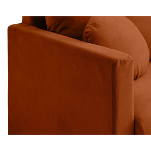 Serena - canapé droit déhoussable 3 places en tissu - Rouille