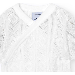 Body cruzado bebé manga corta perlé