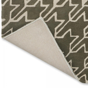 Tapis salon et chambre fait à la main en laine motif géométrique TAIL