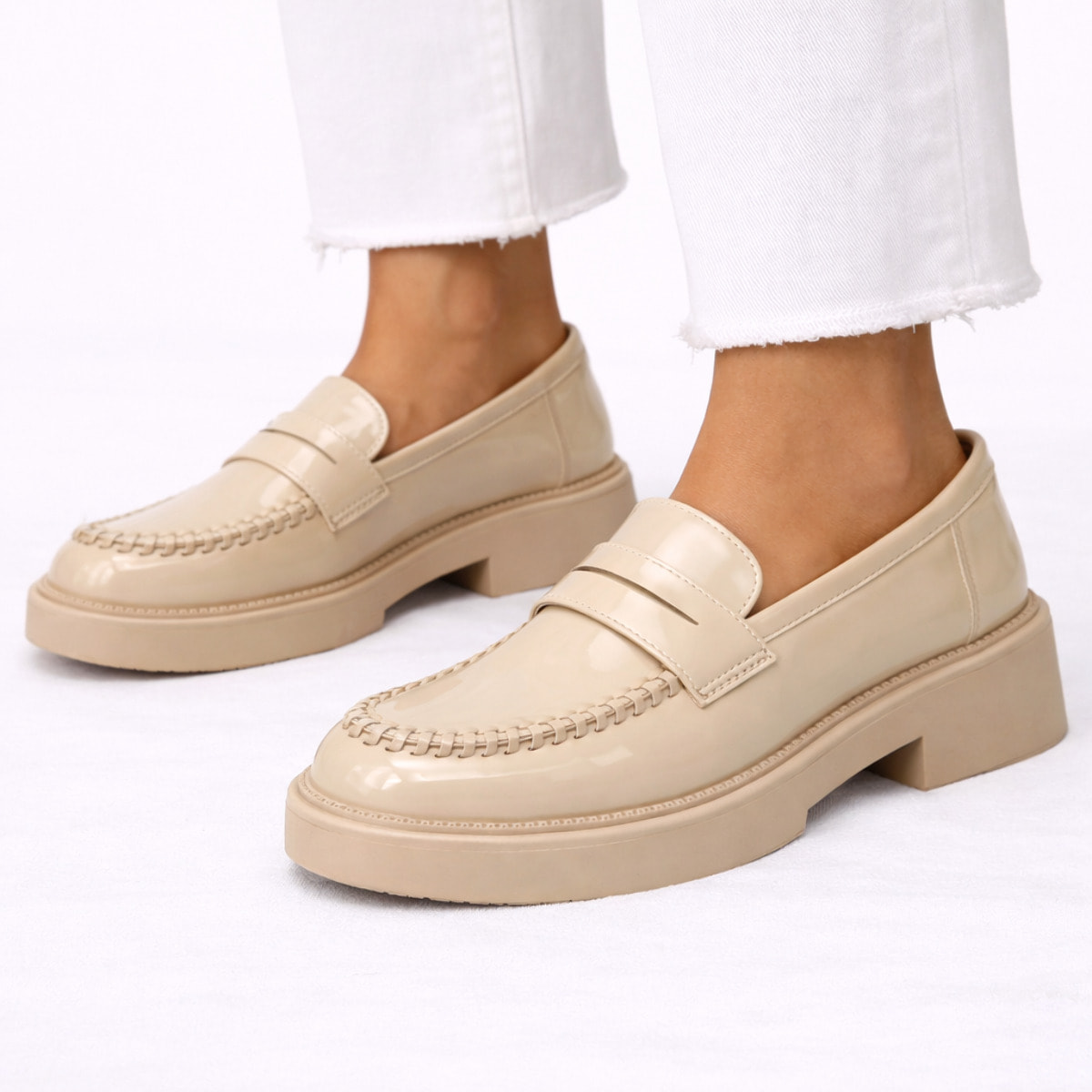 Mocassini con intreccio- tacco 4,5 cm