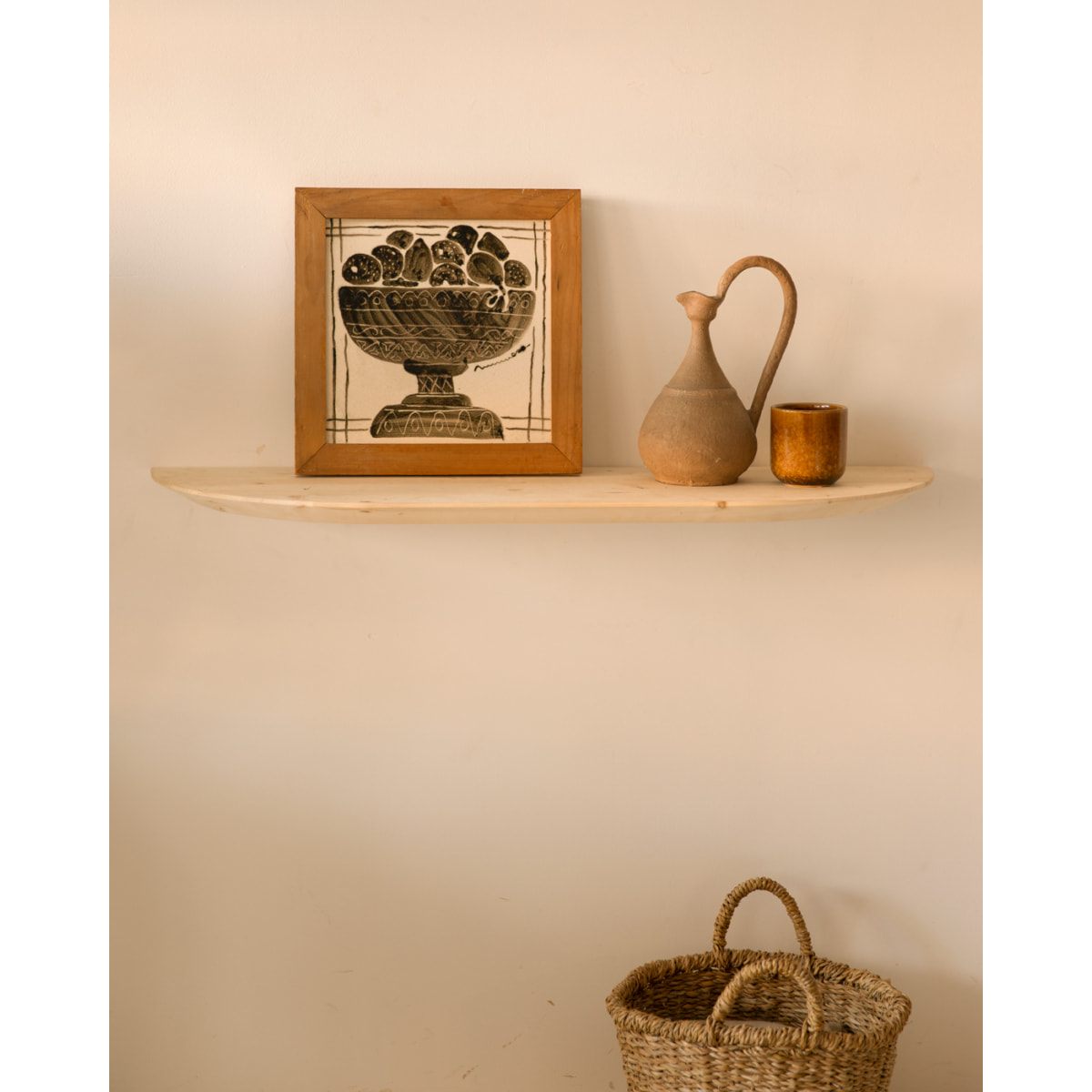 Console d'entrée en bois massif ton naturel 100cm Hauteur: 3.2 Longueur: 100 Largeur: 30
