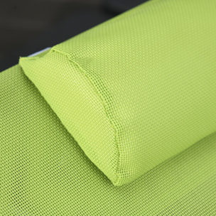 Conjunto de 2 Tumbonas Plegables Tumbonas de Jardín Reclinables con Respaldo Ajustable en 5 Posiciones y Reposacabezas Carga 120 kg para Terraza Piscina Playa 182x56x24,5 cm Verde