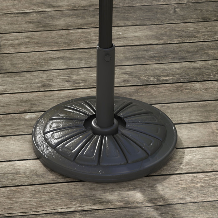 Base de Sombrilla Redondo Soporte para Parasol de HDPE Rellenable de Cemento Peso 13 kg para Poste de Parasol de Ø38/48 mm Ø43x32 cm Negro