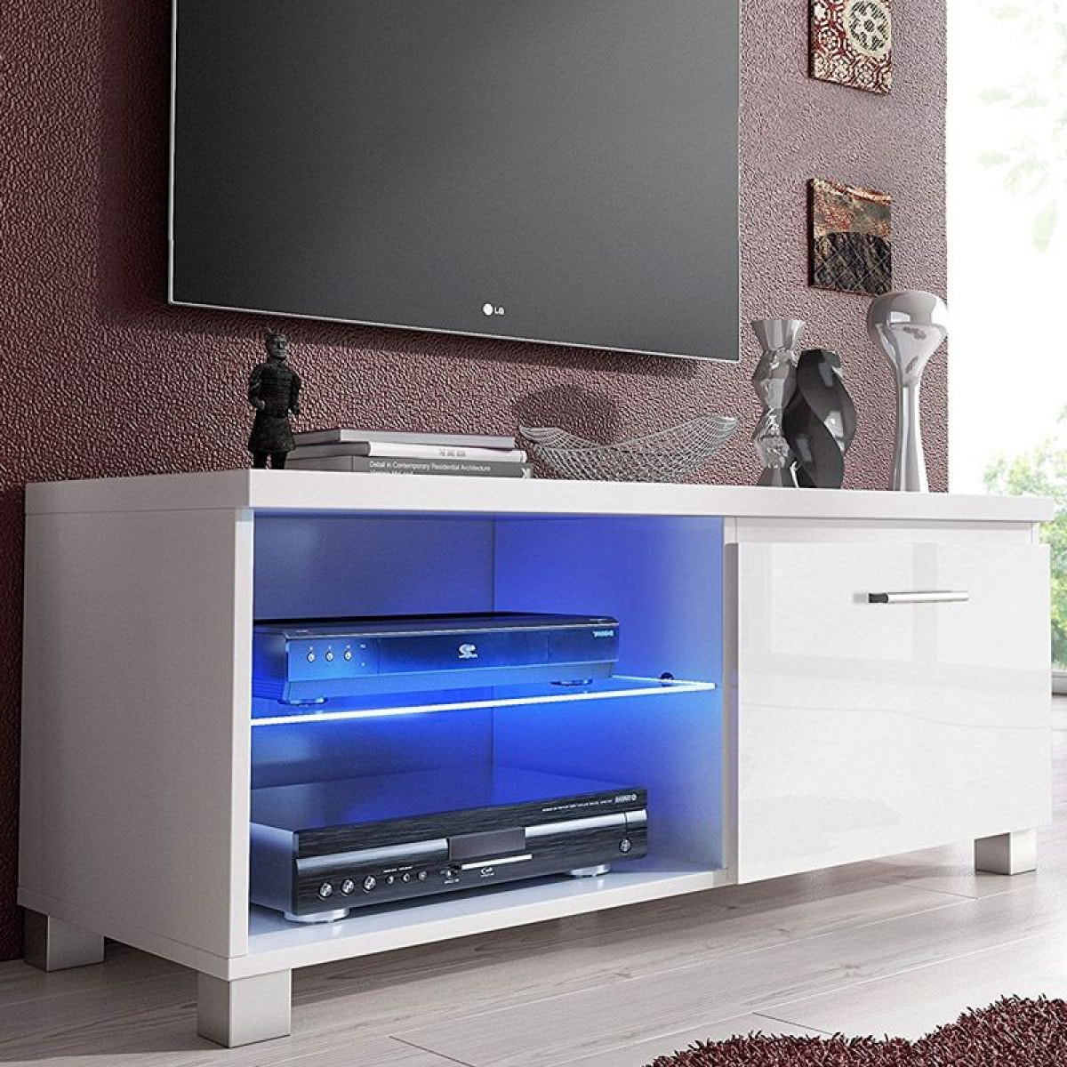 Mueble TV LED Blanco