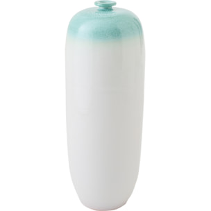 J-Line Vase - céramique - vert menthe/blanc - medium