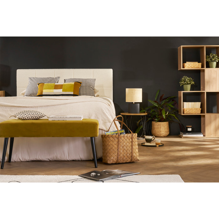 Table d'appoint ronde bois clair chêne et métal noir LACE