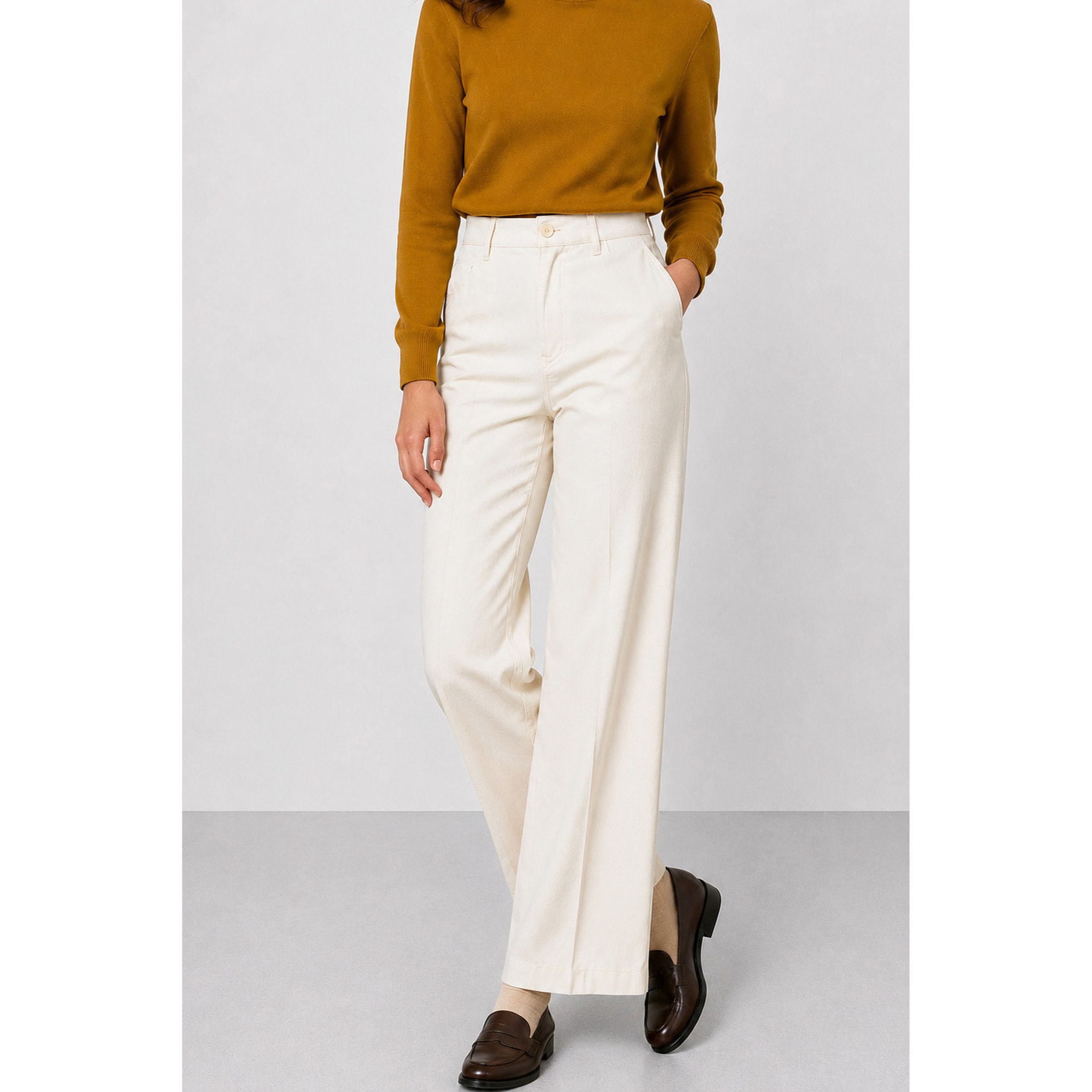 Kocca - Pantaloni da donna a vita alta in cotone elasticizzato Donna