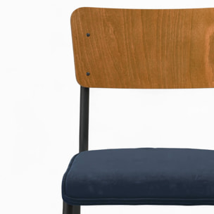 Pack 4 chaises en velours bleu et vert - Nico