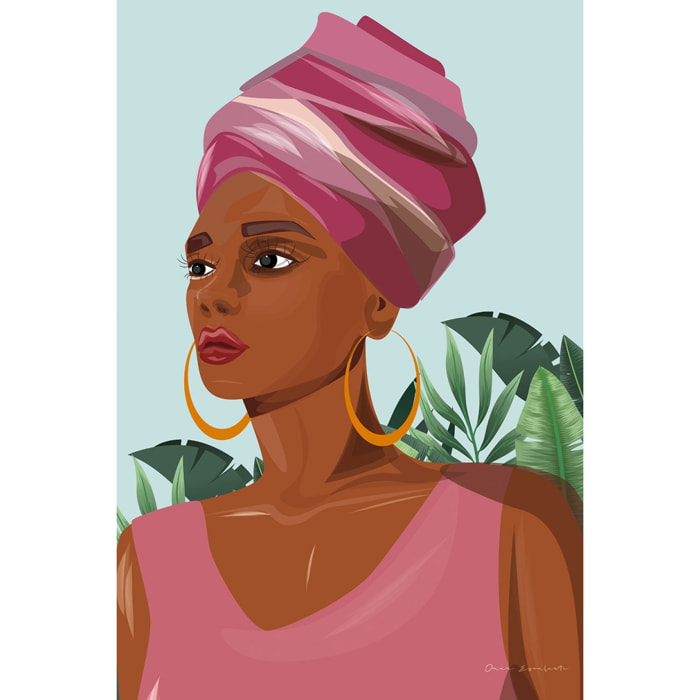 Tableau vintage femme Créole Tableau alu Dibond