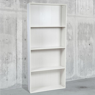 Beth - libreria in legno a 4 ripiani - 73x24x170h cm marrone