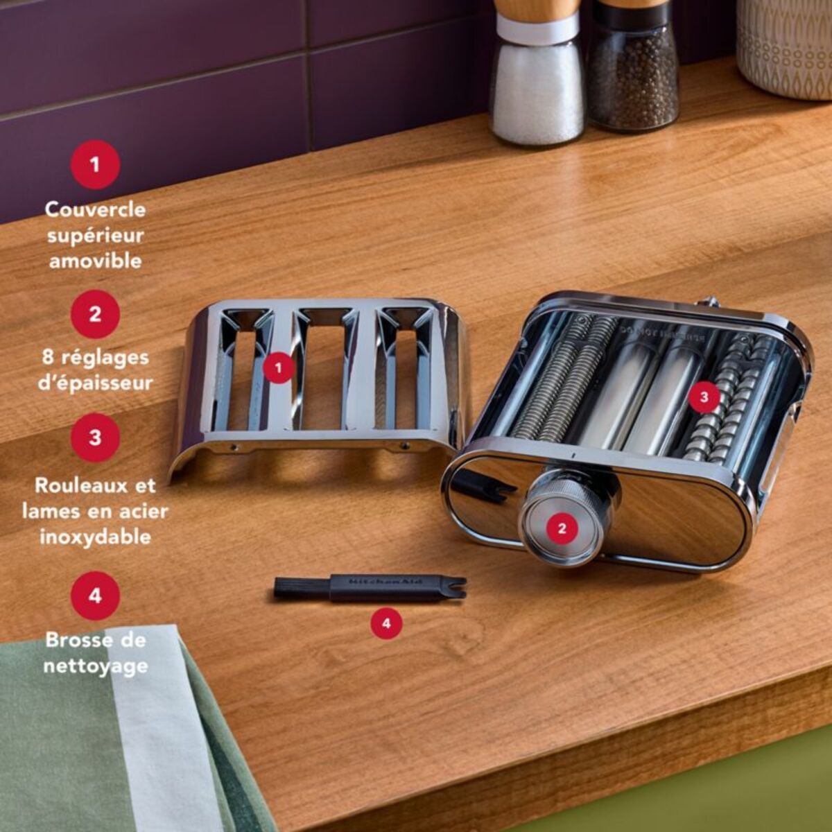 Kit pour pâtes fraîches KITCHENAID PATES 3 EN 1 METAL 5KSM3MPA