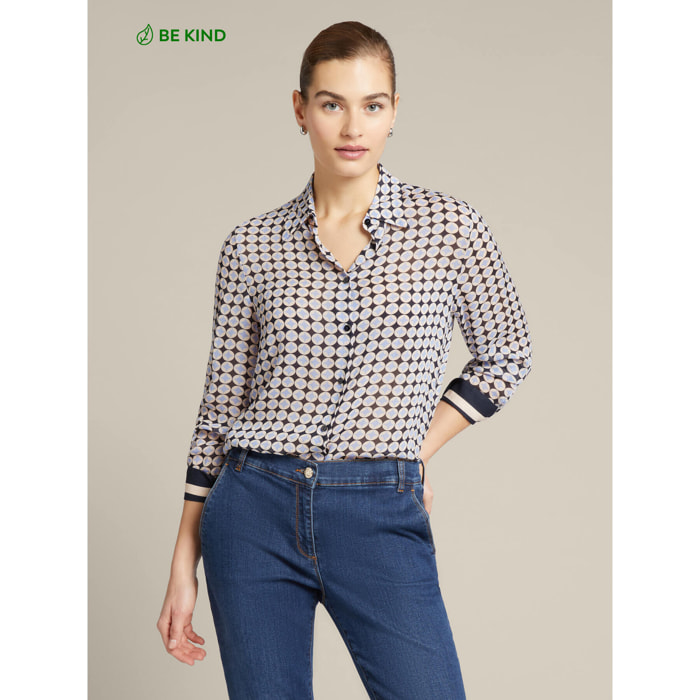 Elena Mirò - Camisa de viscosa estampada - Azul