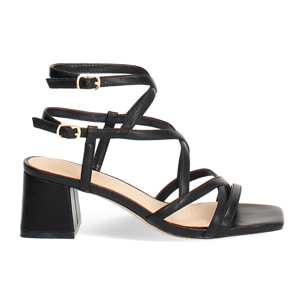 Sandalias negras tacón 5,5 cm