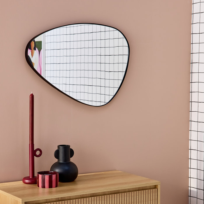 Miroir organique en métal noir HARVEY