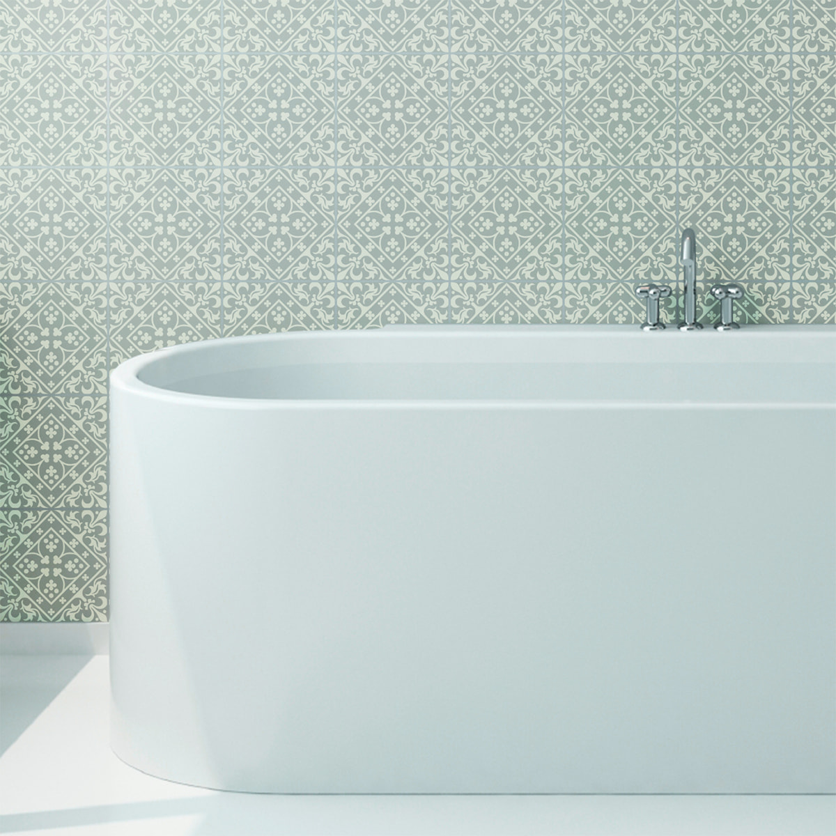 Stickers muraux - Sticker Mural Carrelage adhésif Cuisine Salle de Bain - 60 STICKERS CARRELAGES AZULEJOS ALBERTA