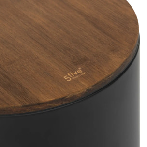 Poubelle Modern Color avec Pedale 30L Noir et Acacia 29,2x37,7x59,5 cm